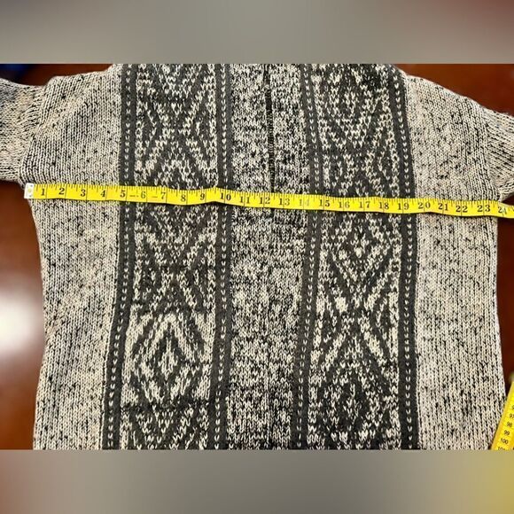 Anthropologie Kaisely Midi Chunky Wool Blend Open Cardigan Sweater Gray Size M - Picture 12 of 12